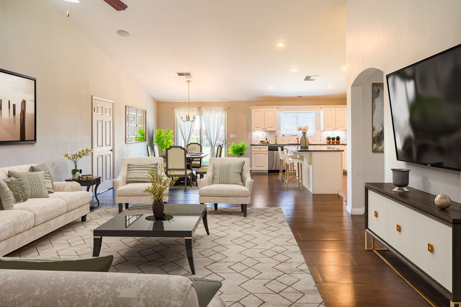 Living room, after virtual staging